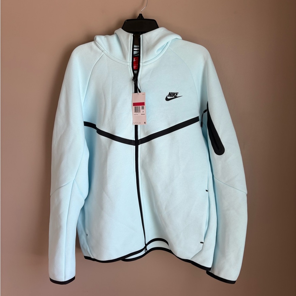 Nike Sky Blue Tech Hoodie with Black Trim